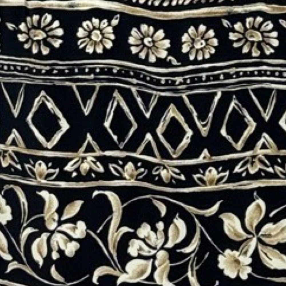 Kathie Lee Collection Maxi Dress Womens 10 Black Floral Geometric Sleeveless 90s - Picture 7 of 10